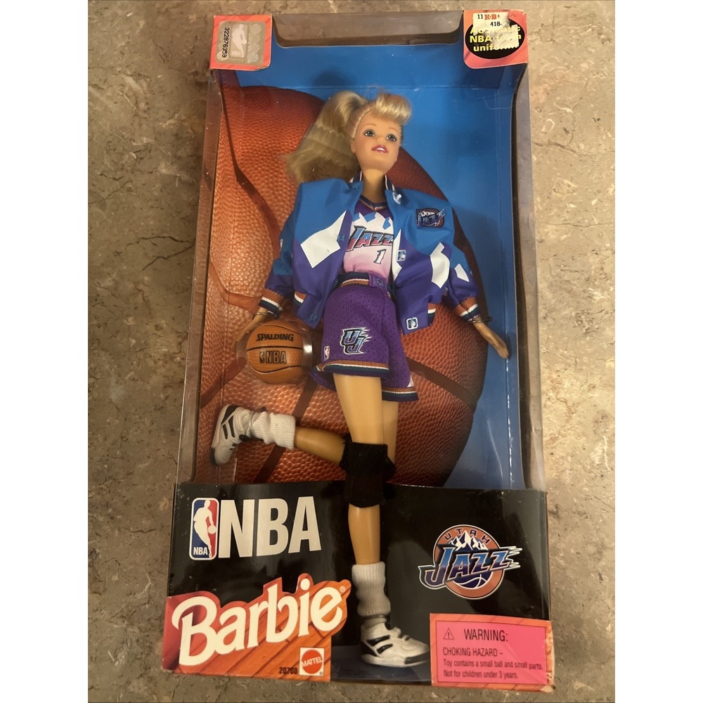 Vintage 1998 Barbie NBA Utah Jazz Basketball Collectible Mattel